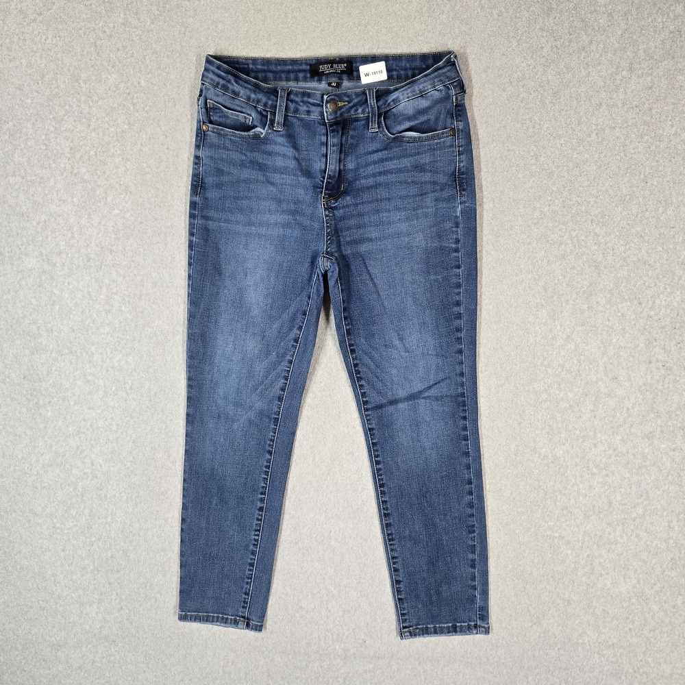 Judy Blue Women Jeans 30 Blue Denim JB82102 DK Angie Ankle 25" Inseam Stretch